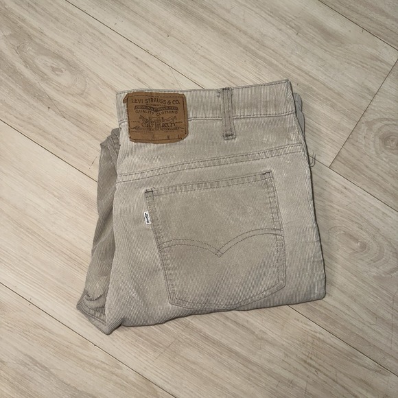 VTG 1970s Levi's 517 Beige Corduroy Pants Talon Zipper USA Made 35W x32L Cowboy - Picture 1 of 13